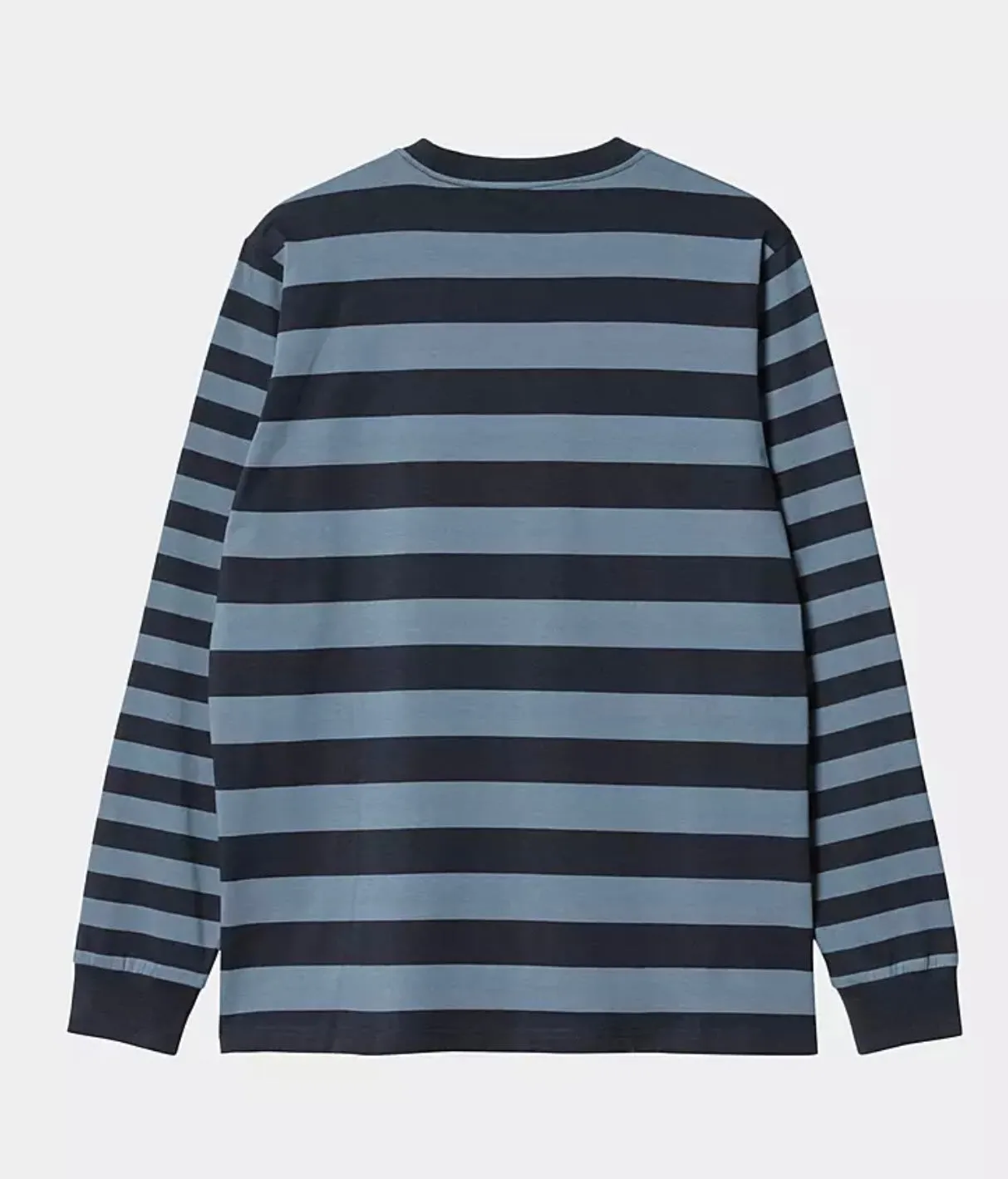 Carhartt WIP Merrick L/S Pocket Tee Merrick Stripe, Dark Navy/Storm Blue