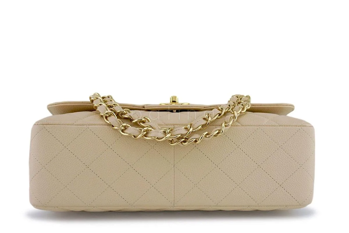 Chanel Beige Clair Caviar Jumbo 2.55 Classic Flap Bag GHW