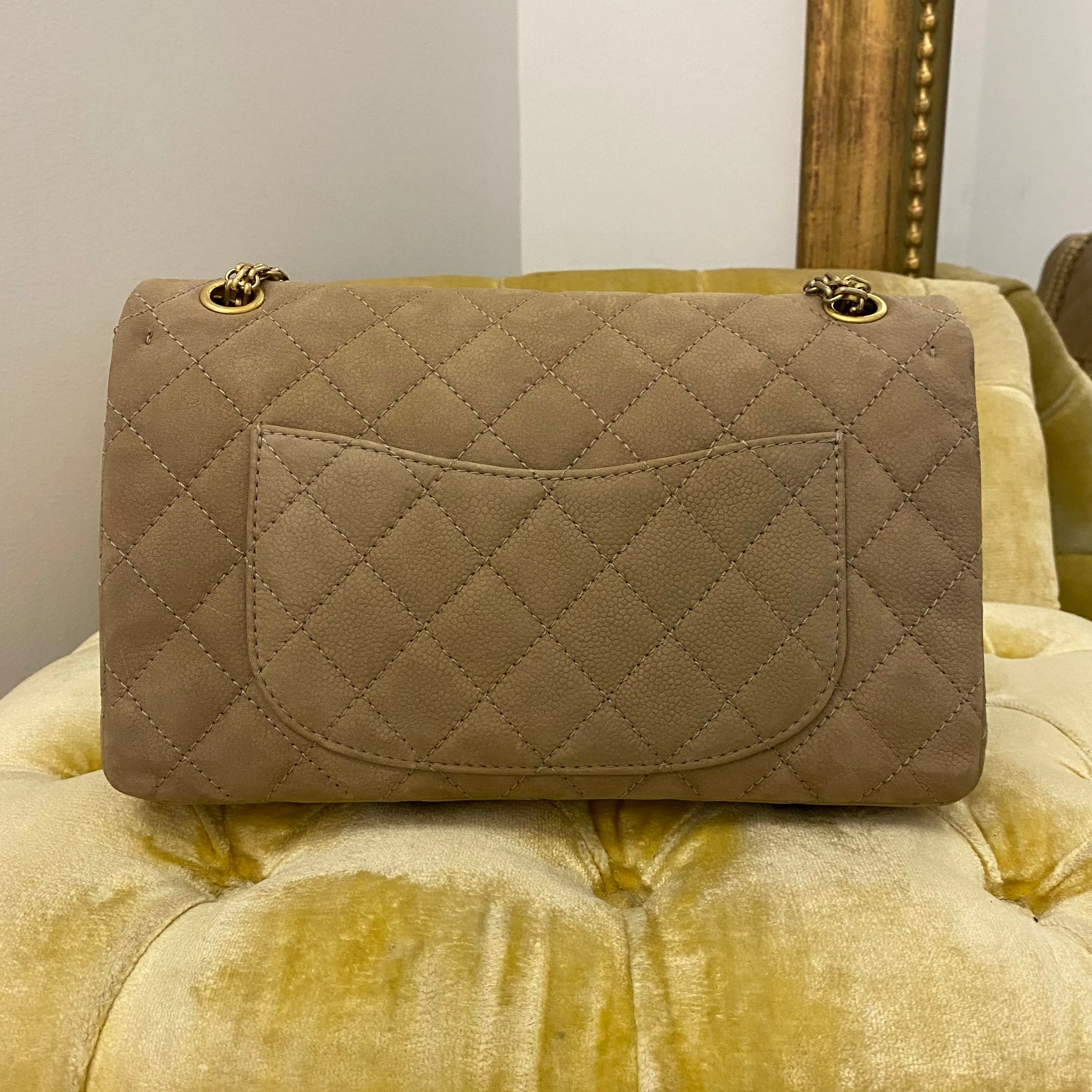 Chanel Beige Iridescent Caviar 2.55 Reissue 226 Double Flap Bag