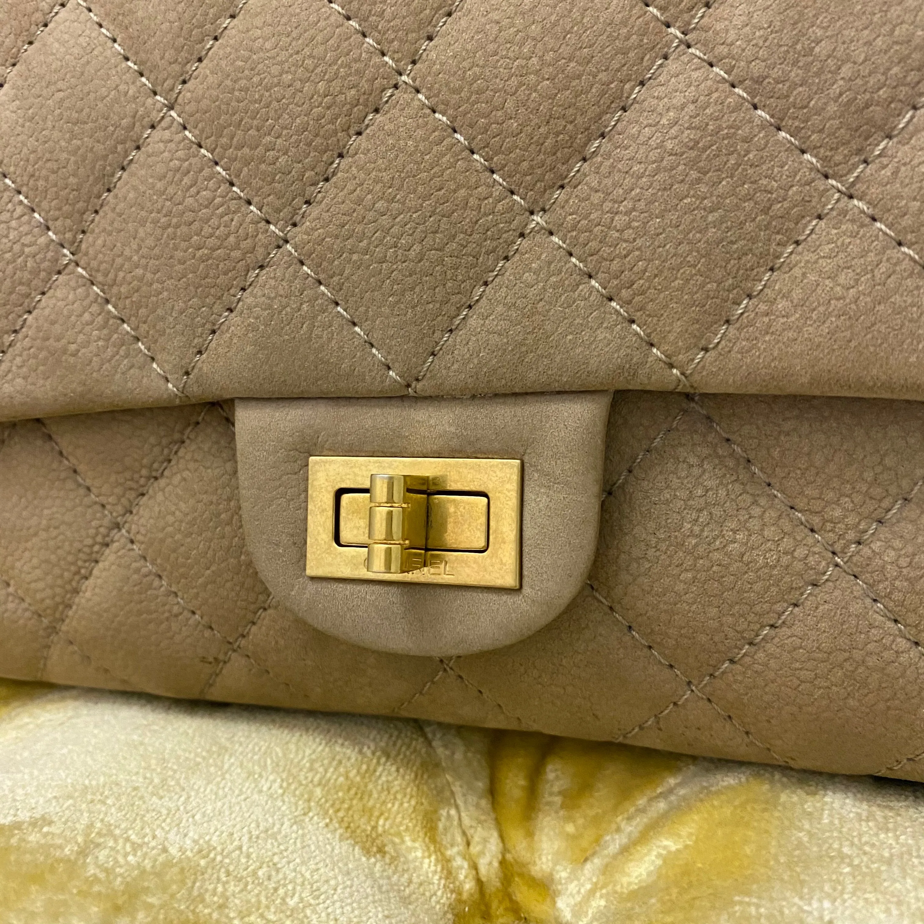 Chanel Beige Iridescent Caviar 2.55 Reissue 226 Double Flap Bag