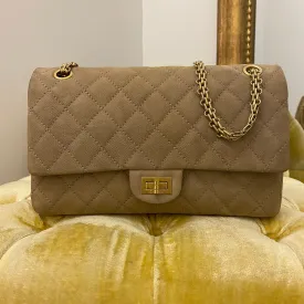 Chanel Beige Iridescent Caviar 2.55 Reissue 226 Double Flap Bag