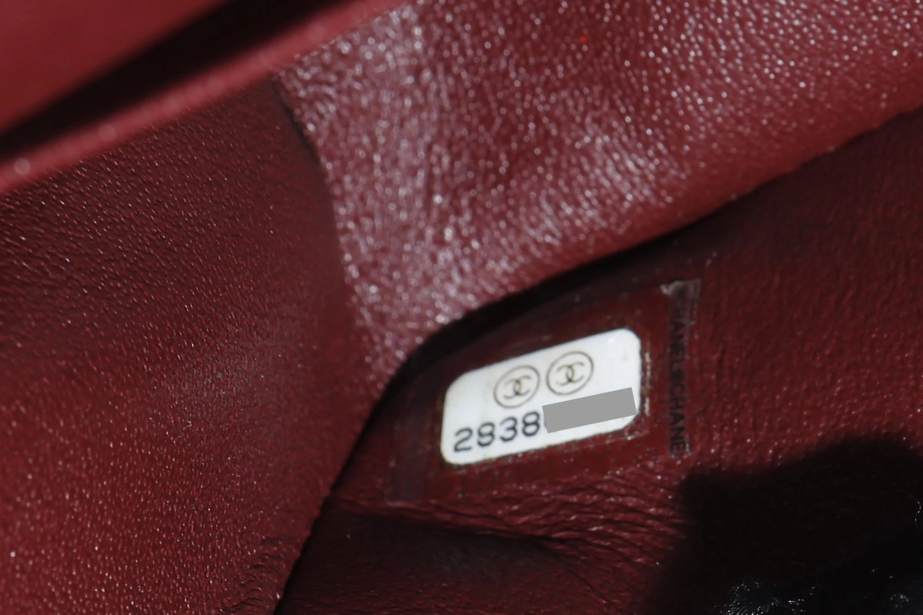 CHANEL CLASSIC FLAP (2838xxxx) MEDIUM SIZE MAROON LAMBSKIN SILVER HARDWARE, WITH CARD, DUST COVER & BOX