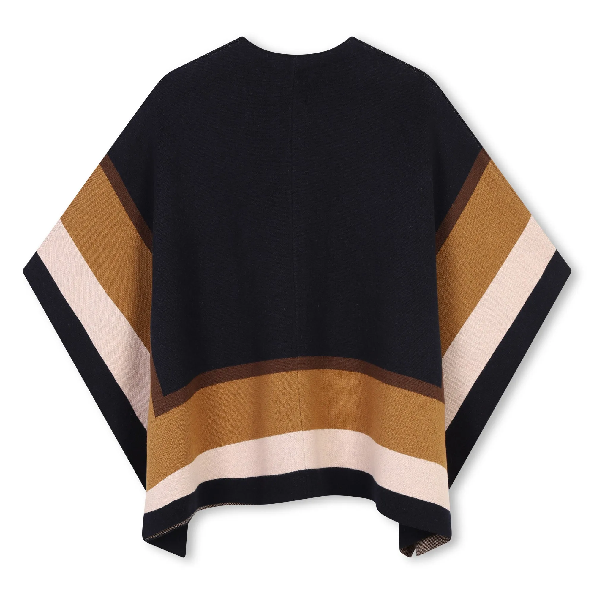 Chloé Girls Navy Cotton & Wool Knit Cape