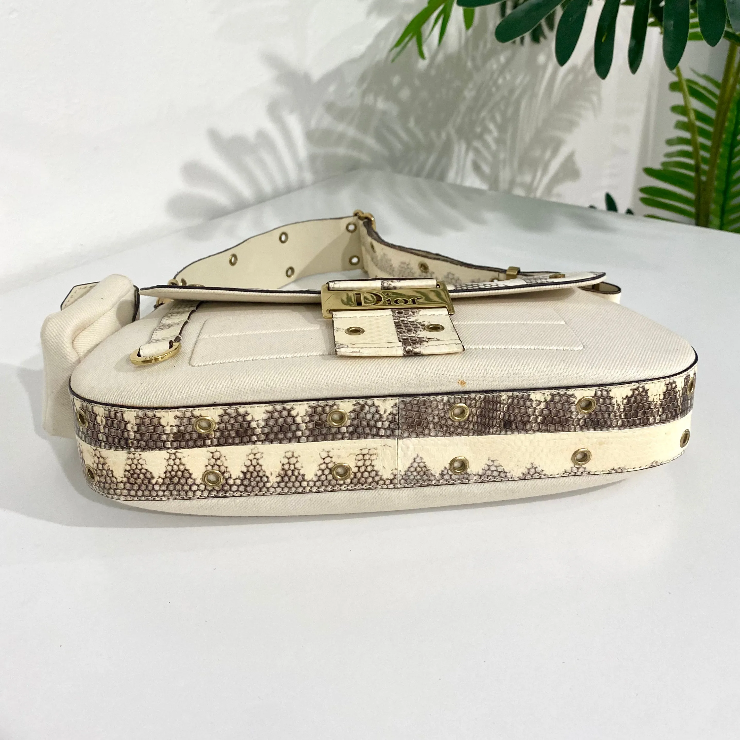 Christian Dior Cream Snakeskin Bag