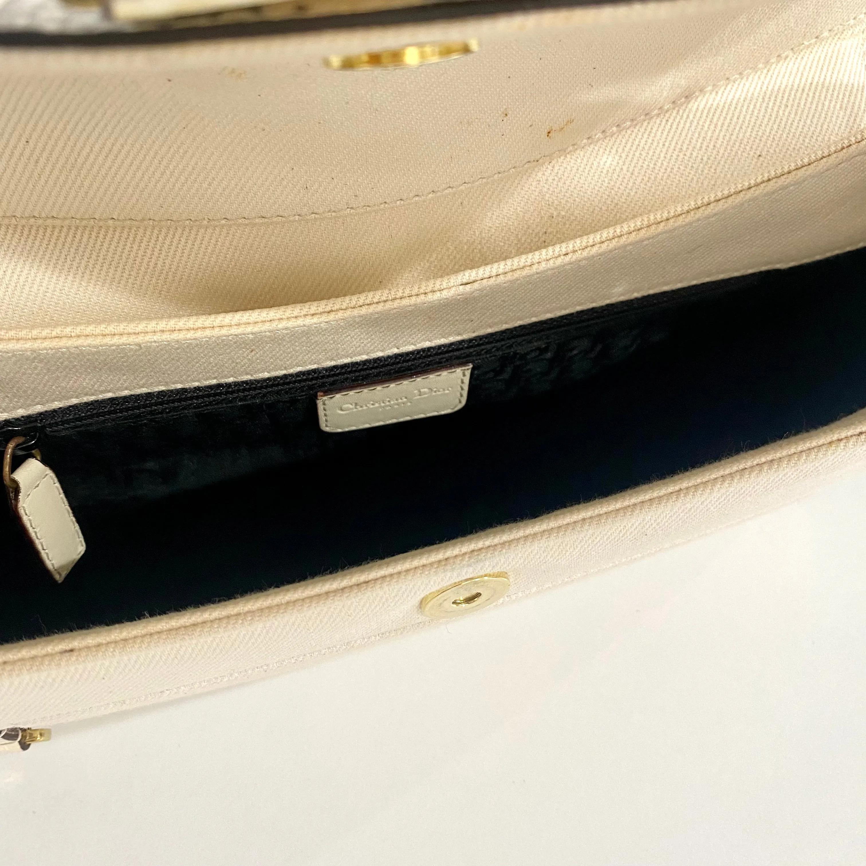 Christian Dior Cream Snakeskin Bag