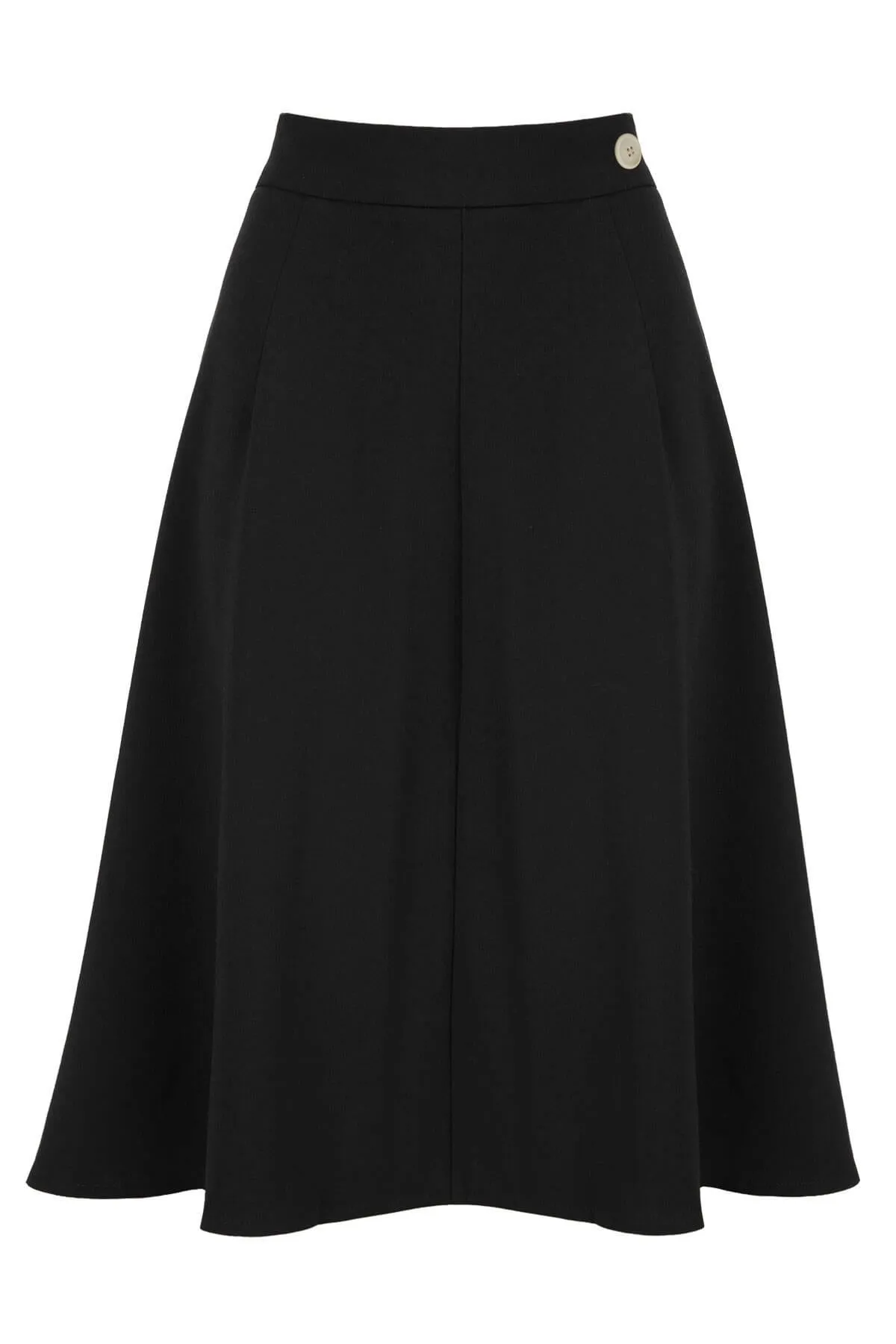 Classic 1940s Style A-Line Skirt in Black