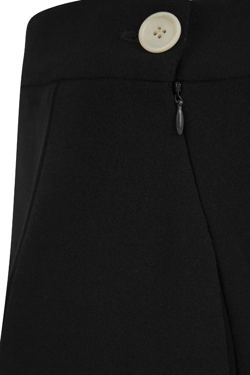 Classic 1940s Style A-Line Skirt in Black