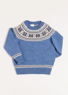 Classic Fair Isle Jumper in Blue (18mths-10yrs)