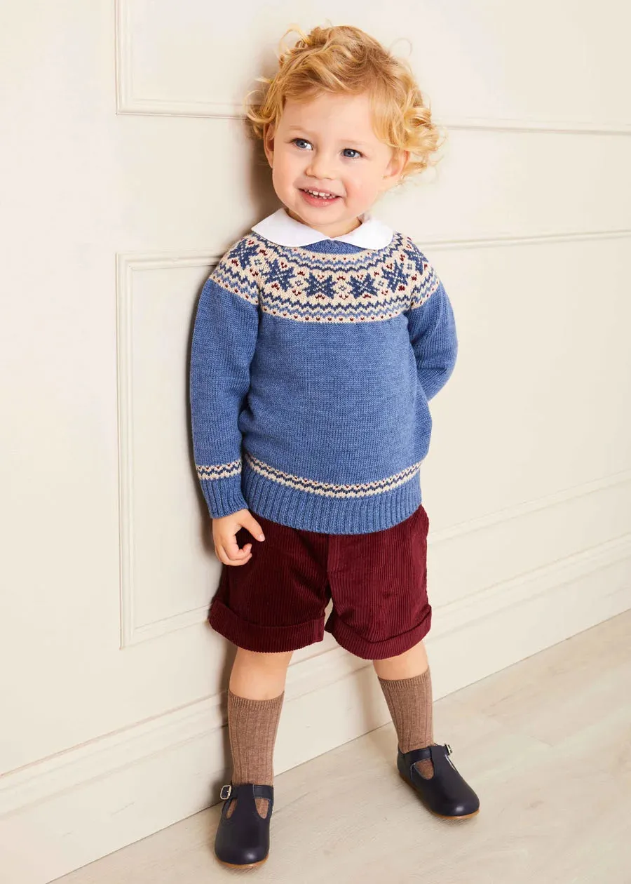 Classic Fair Isle Jumper in Blue (18mths-10yrs)