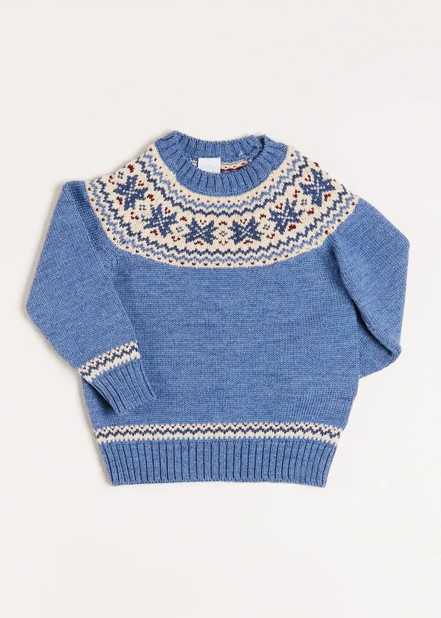 Classic Fair Isle Jumper in Blue (18mths-10yrs)