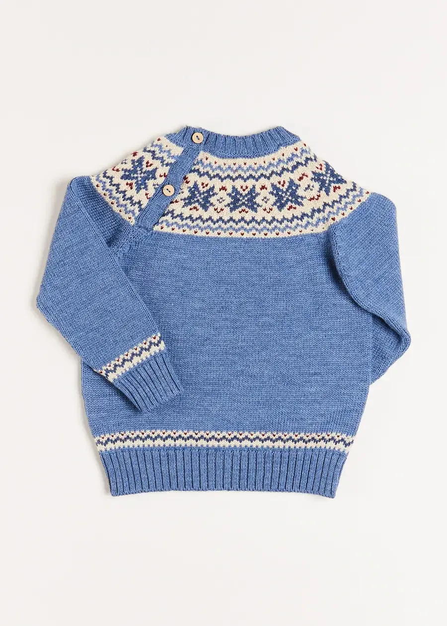 Classic Fair Isle Jumper in Blue (18mths-10yrs)