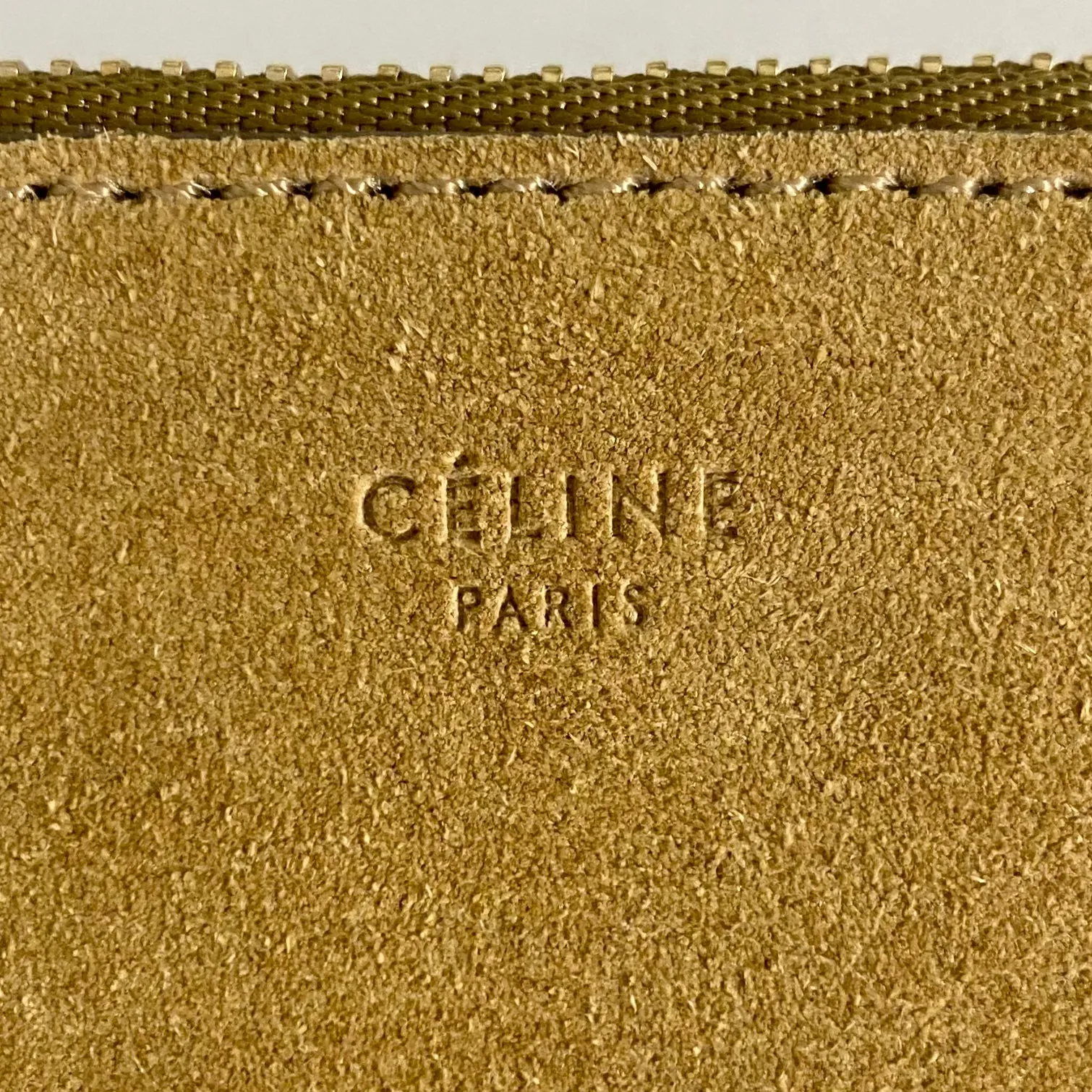 Céline Tan Suede & Python Pouch