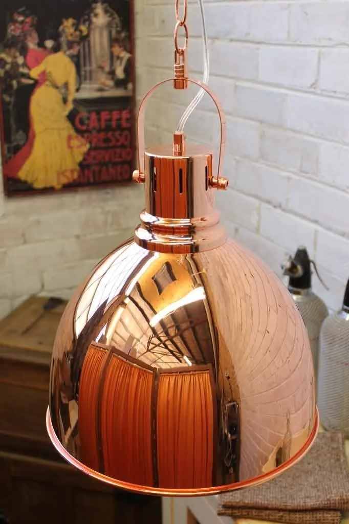 Copper Dome Pendant Light