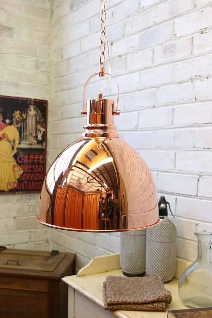 Copper Dome Pendant Light