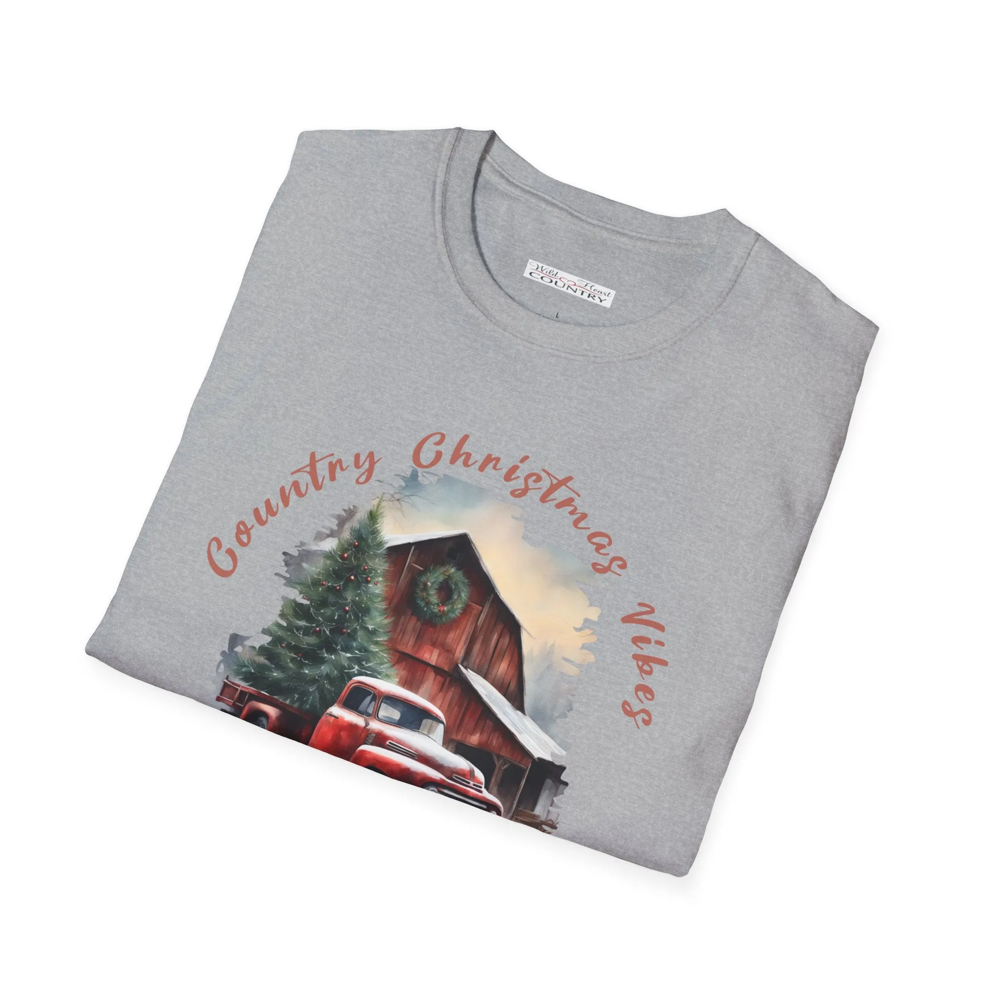 Country Christmas Vibes Tee, Christmas T-Shirt, Country Christmas shirt, Christmas Graphic Tee