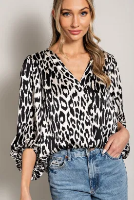 Curvy Girl Leopard Print Long Sleeve