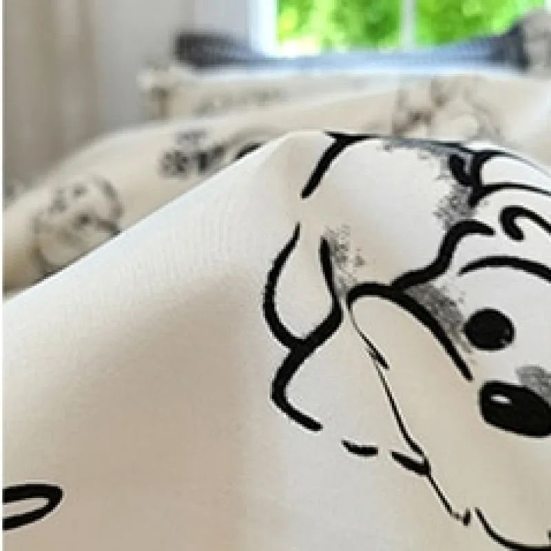 Cute Illustrated Dog Duck Bedding Set