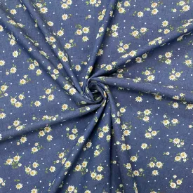 Daisies Chambray Denim Fabric