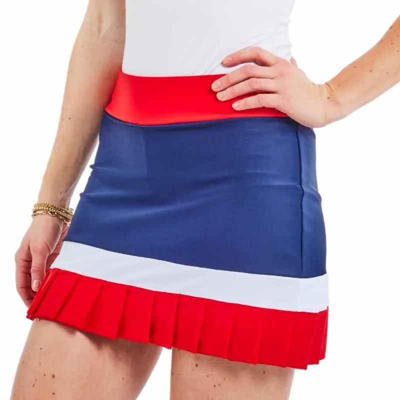 Darby Navy-Cherry Tomato-White Skort