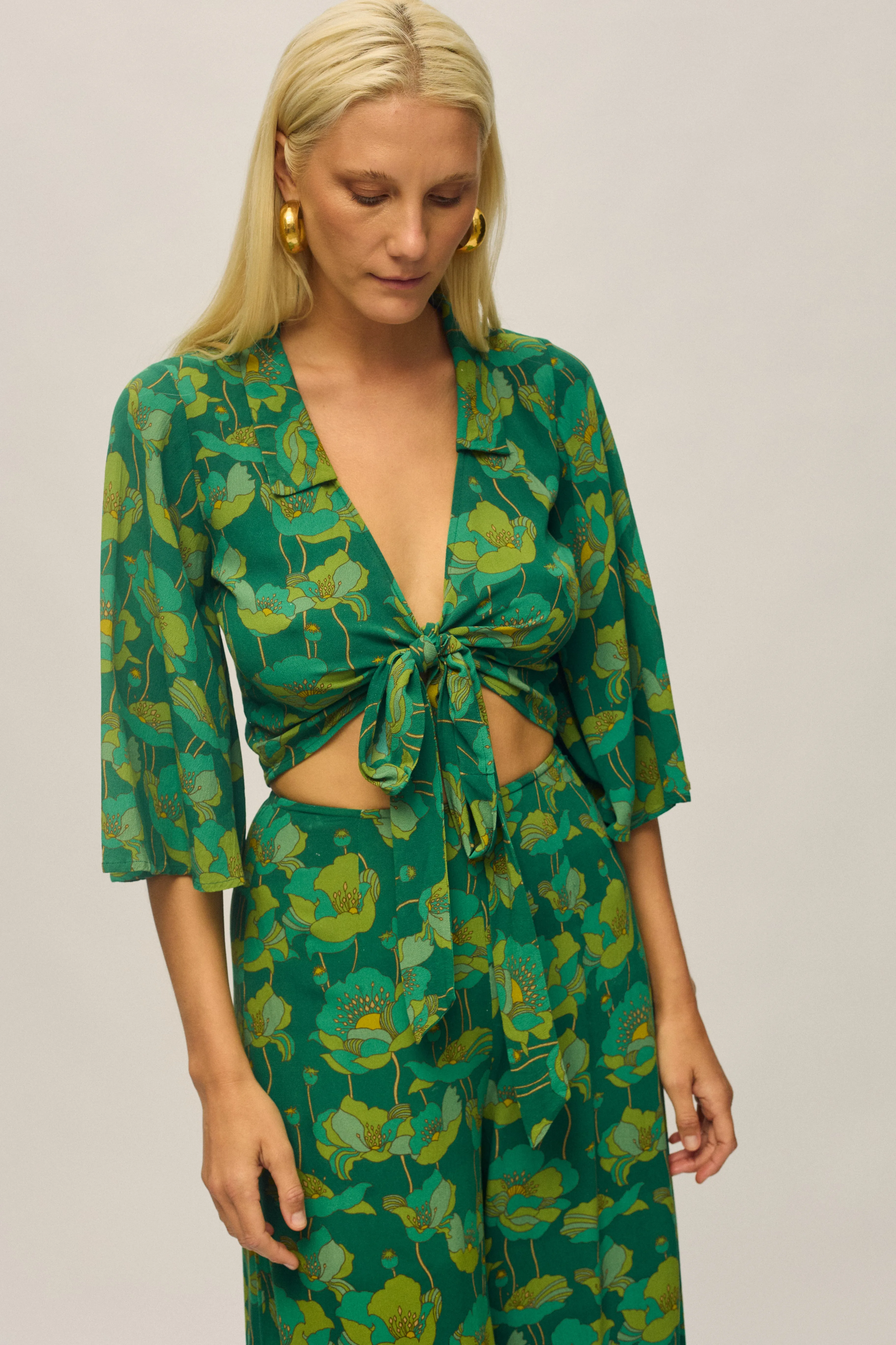 Dazie Wrap Top - Evergreen