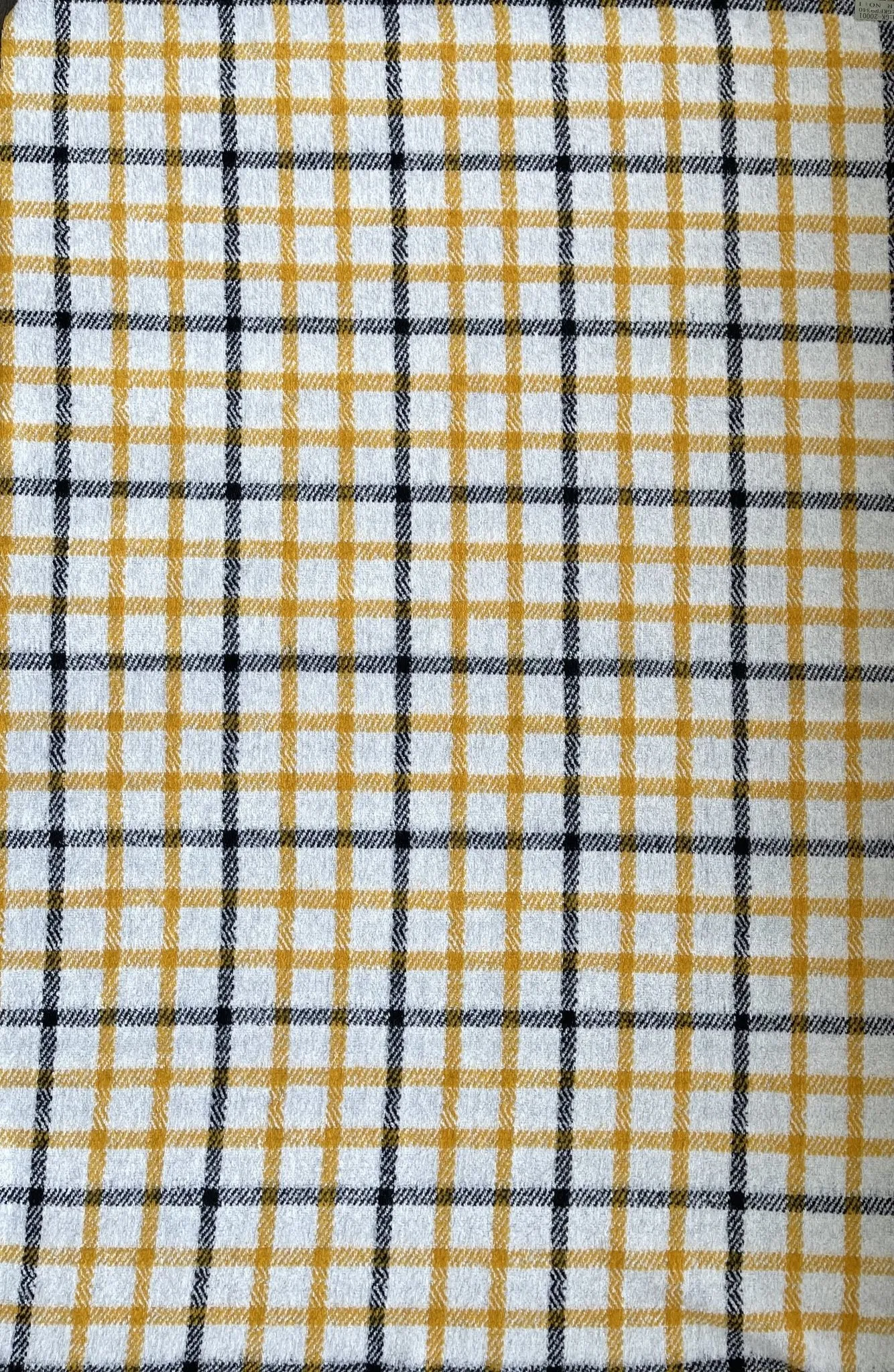 Designer Printed Yellow Plaid  Wool Fabric