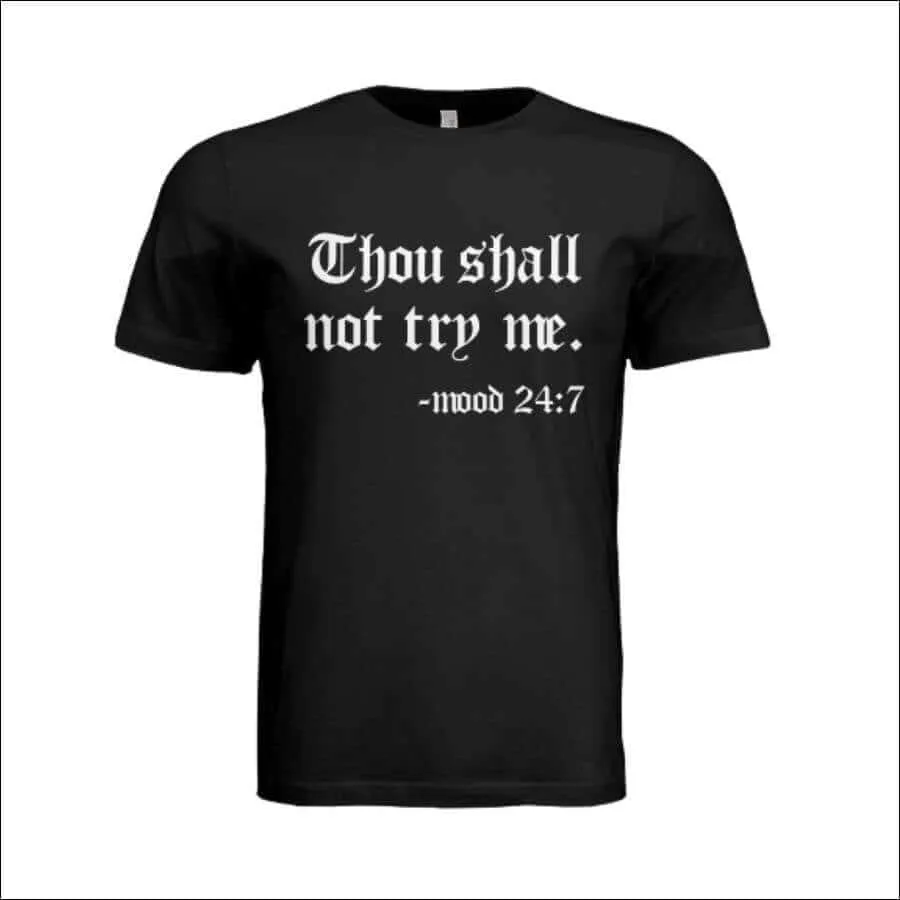 Dimple Mesh Thou Shall Not Try Me T-shirt