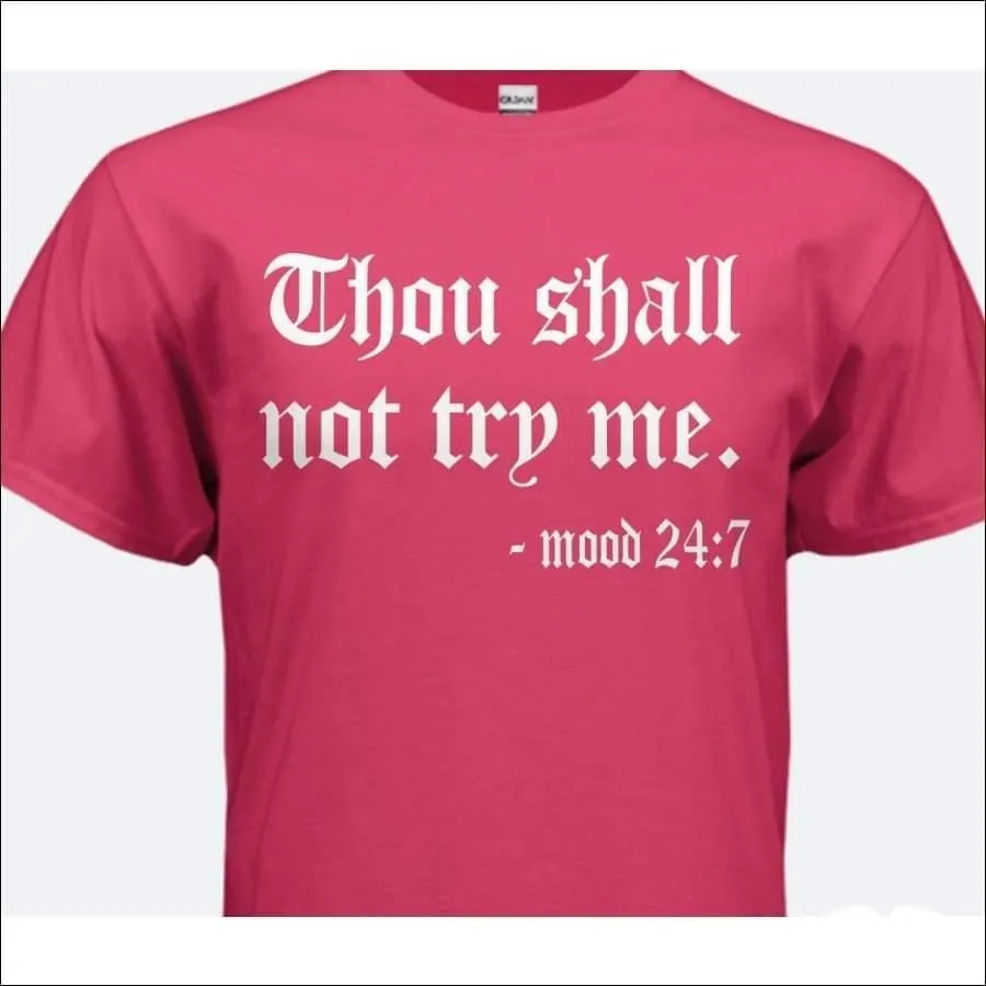 Dimple Mesh Thou Shall Not Try Me T-shirt