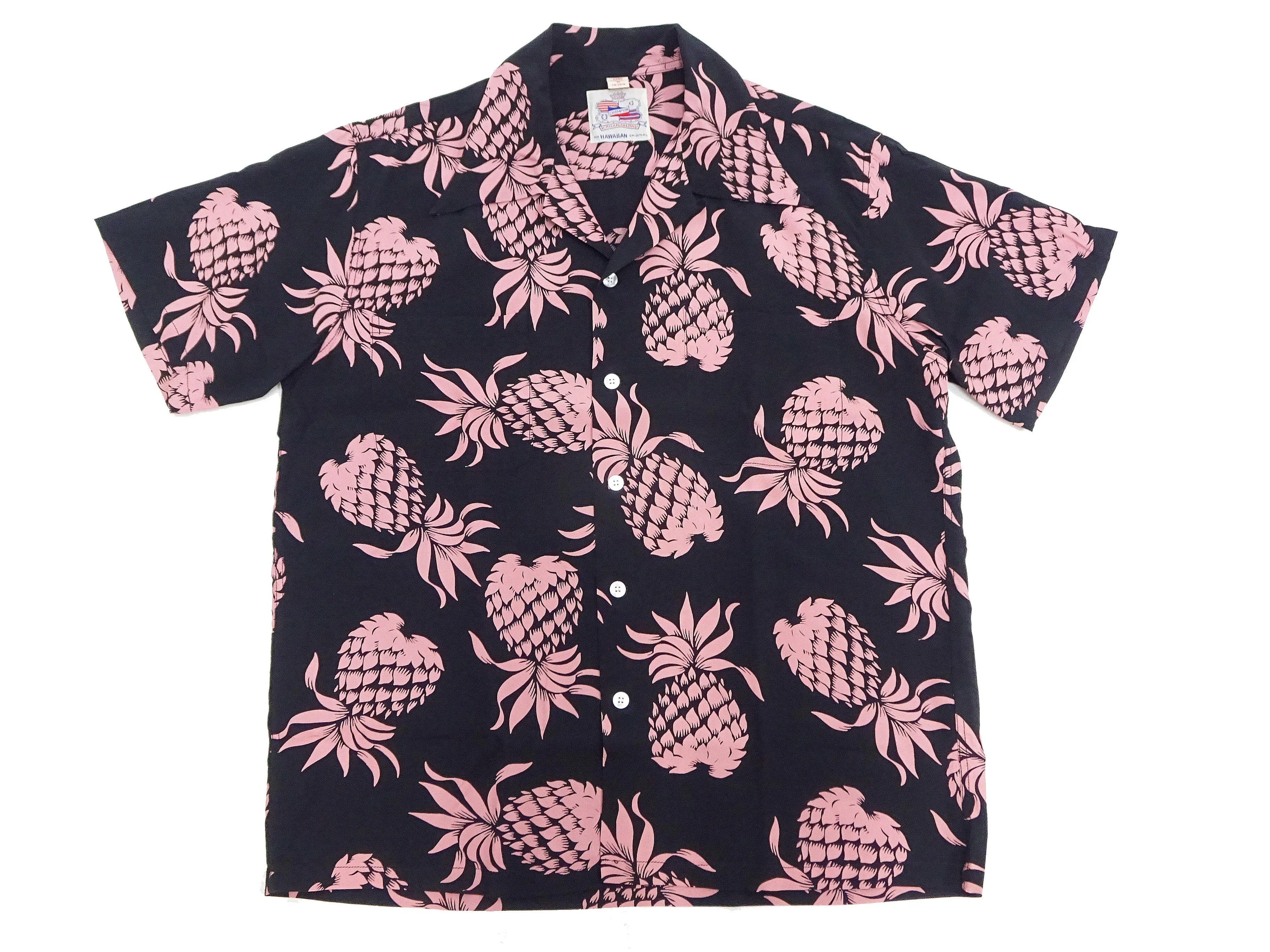 Duke Kahanamoku Hawaiian Shirt Men's Duke's Pineapple Short Sleeve Rayon Aloha Shirt DK36201 219 Black