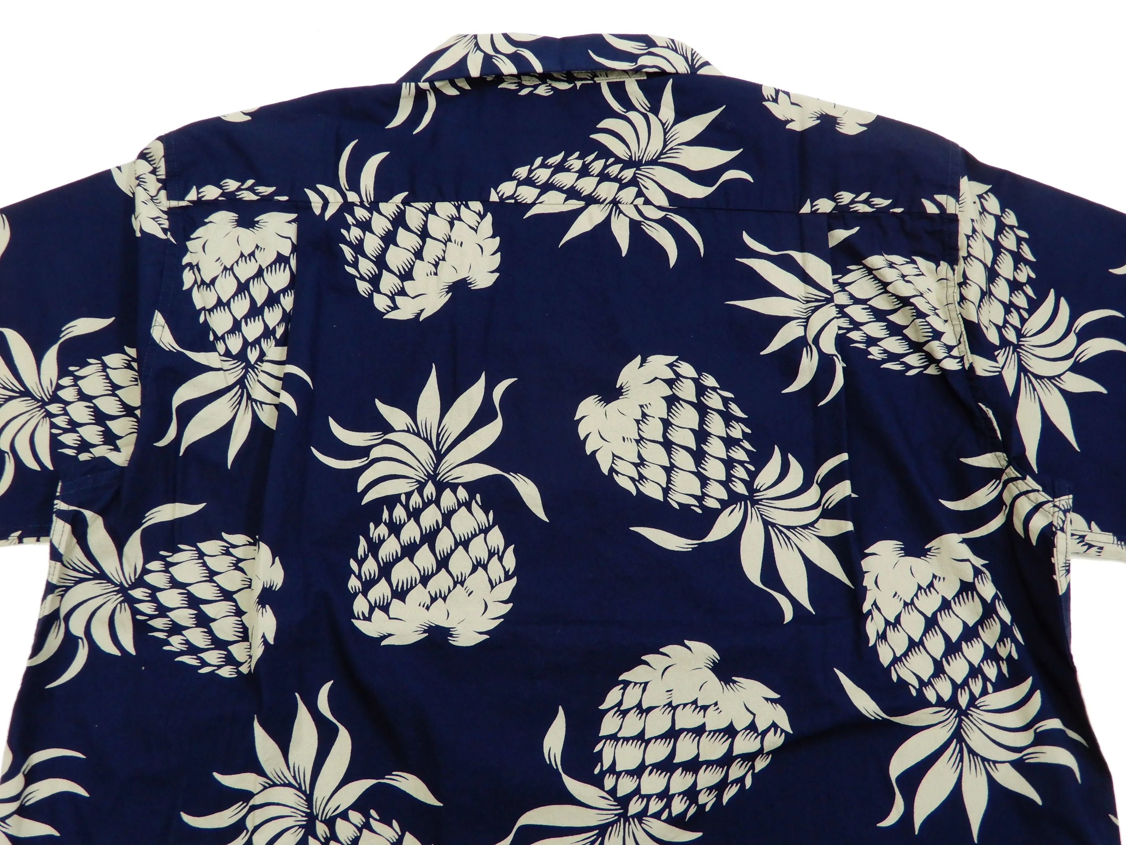 Duke Kahanamoku Men's Cotton Hawaiian Shirt Pineapple Short Sleeve Aloha Shirt DK37811 Navy-Blue