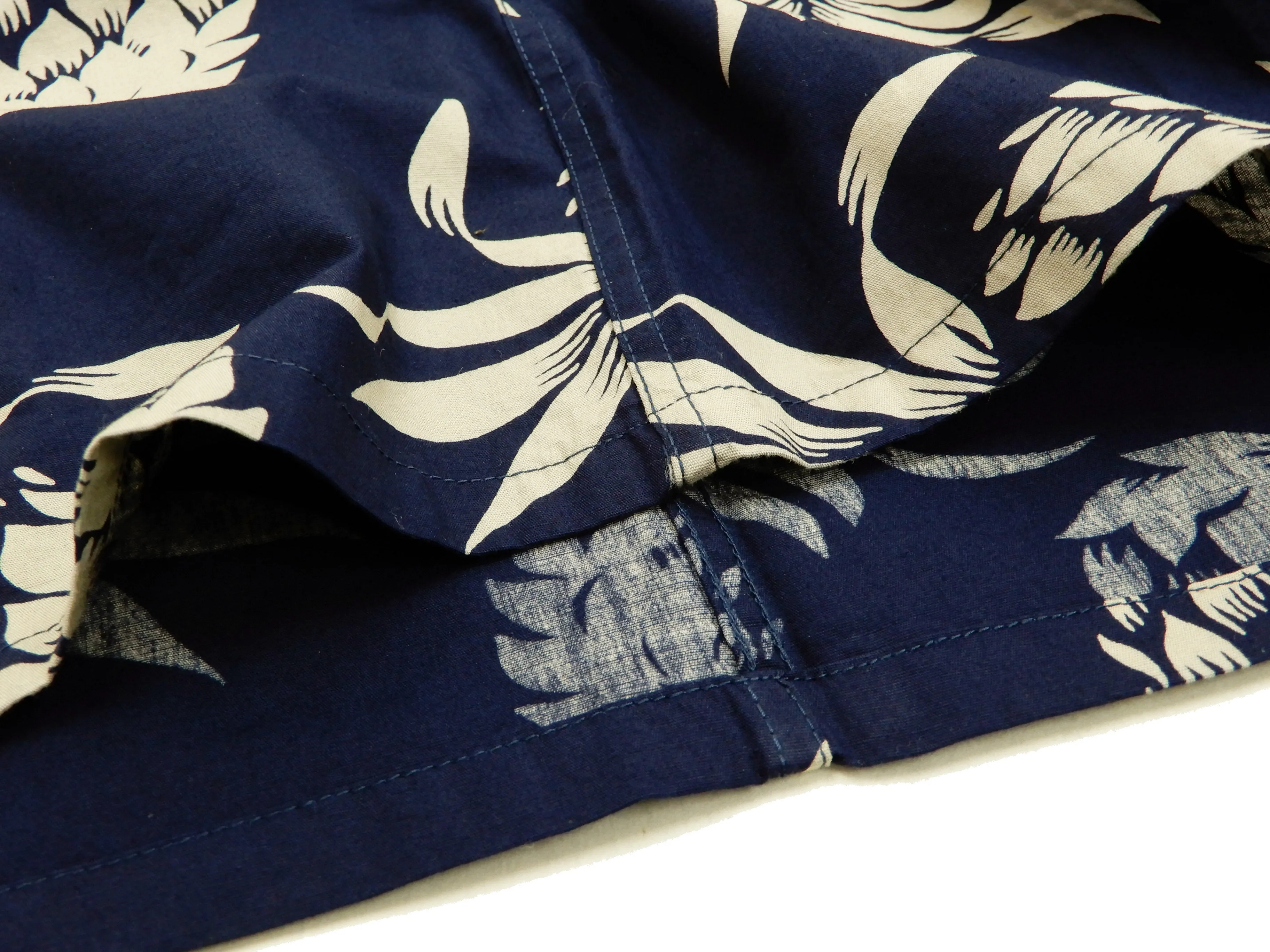 Duke Kahanamoku Men's Cotton Hawaiian Shirt Pineapple Short Sleeve Aloha Shirt DK37811 Navy-Blue