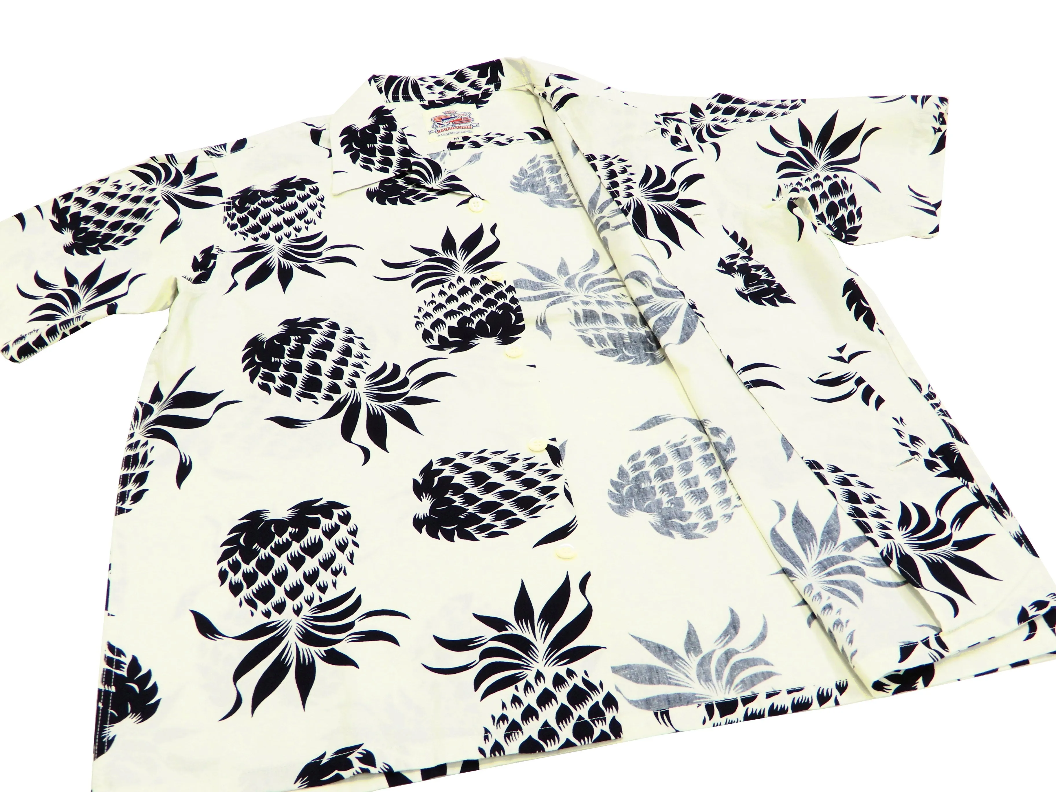 Duke Kahanamoku Men's Cotton Hawaiian Shirt Pineapple Short Sleeve Aloha Shirt DK37811 Off-White