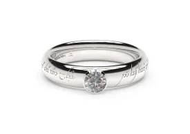 Elegant Elvish Engagement Ring, White Gold & Platinum