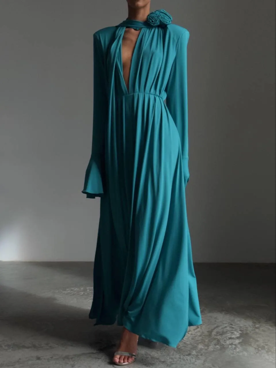 Elegant Turquoise Maxi Dress