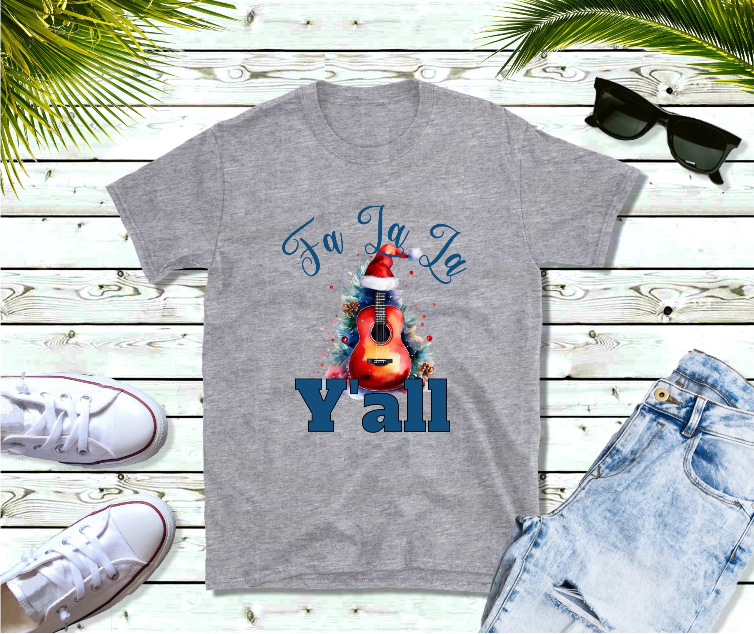 Fa La La Y’all - Musical Christmas Cheer Tee, Christmas T-Shirt, Country Christmas shirt