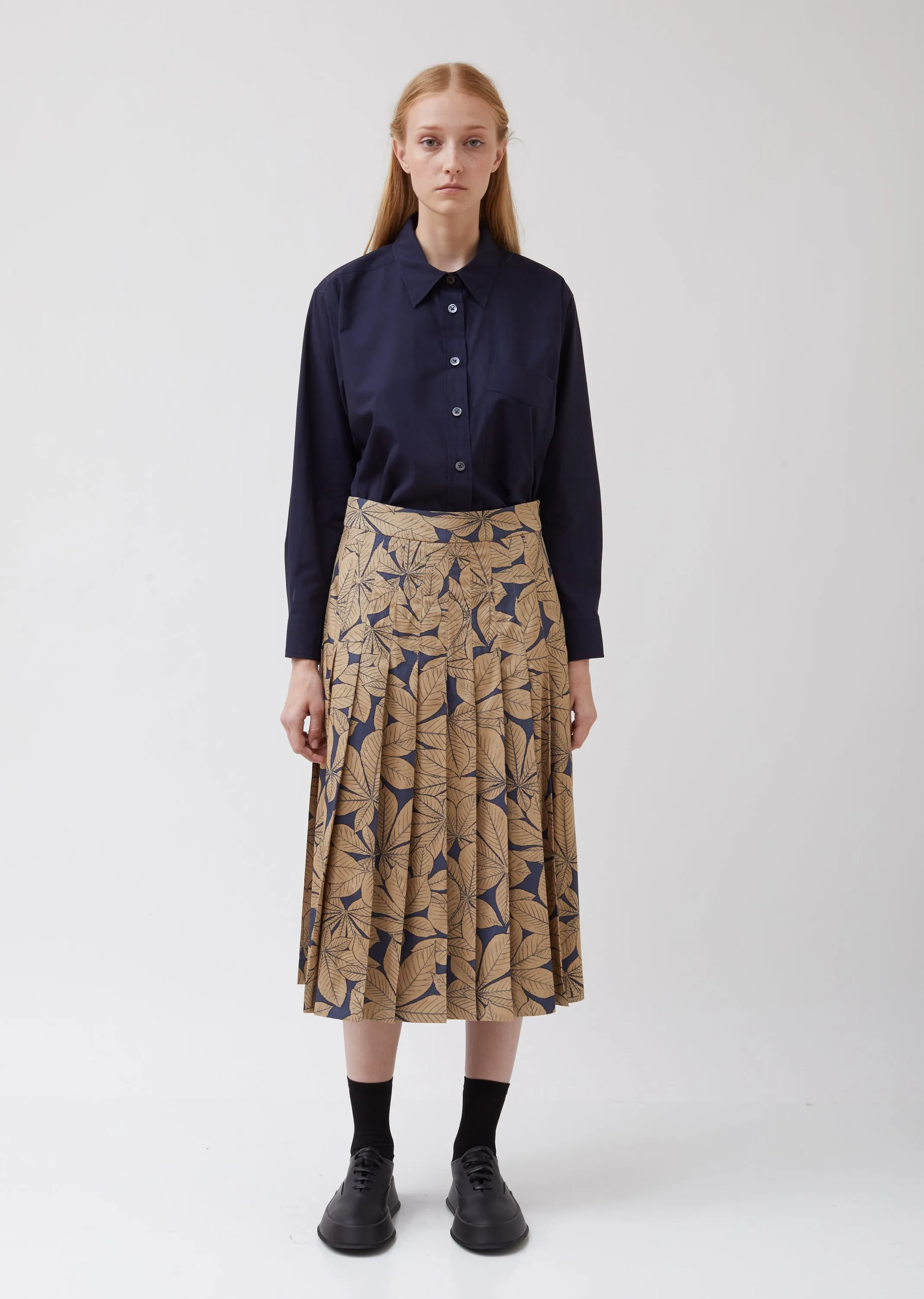 Floral Print Pleated Skirt