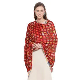 Flower Bar Maroon Printed Shawl