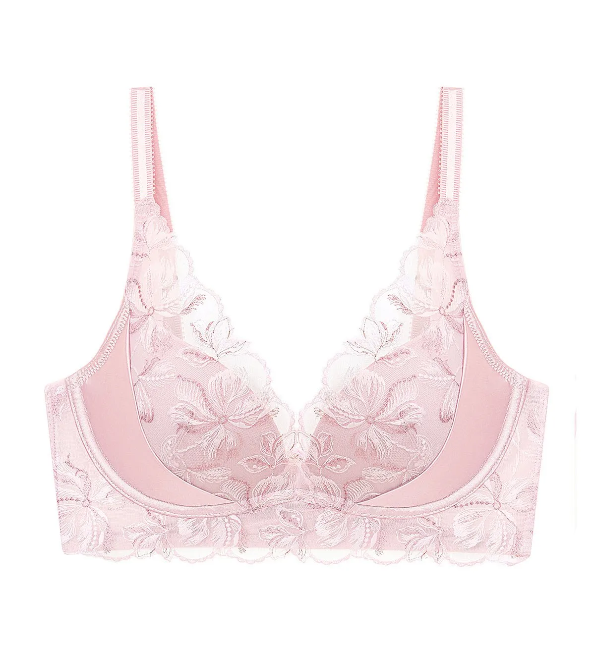 French Romance Non-Wired Push Up Deep V Bra