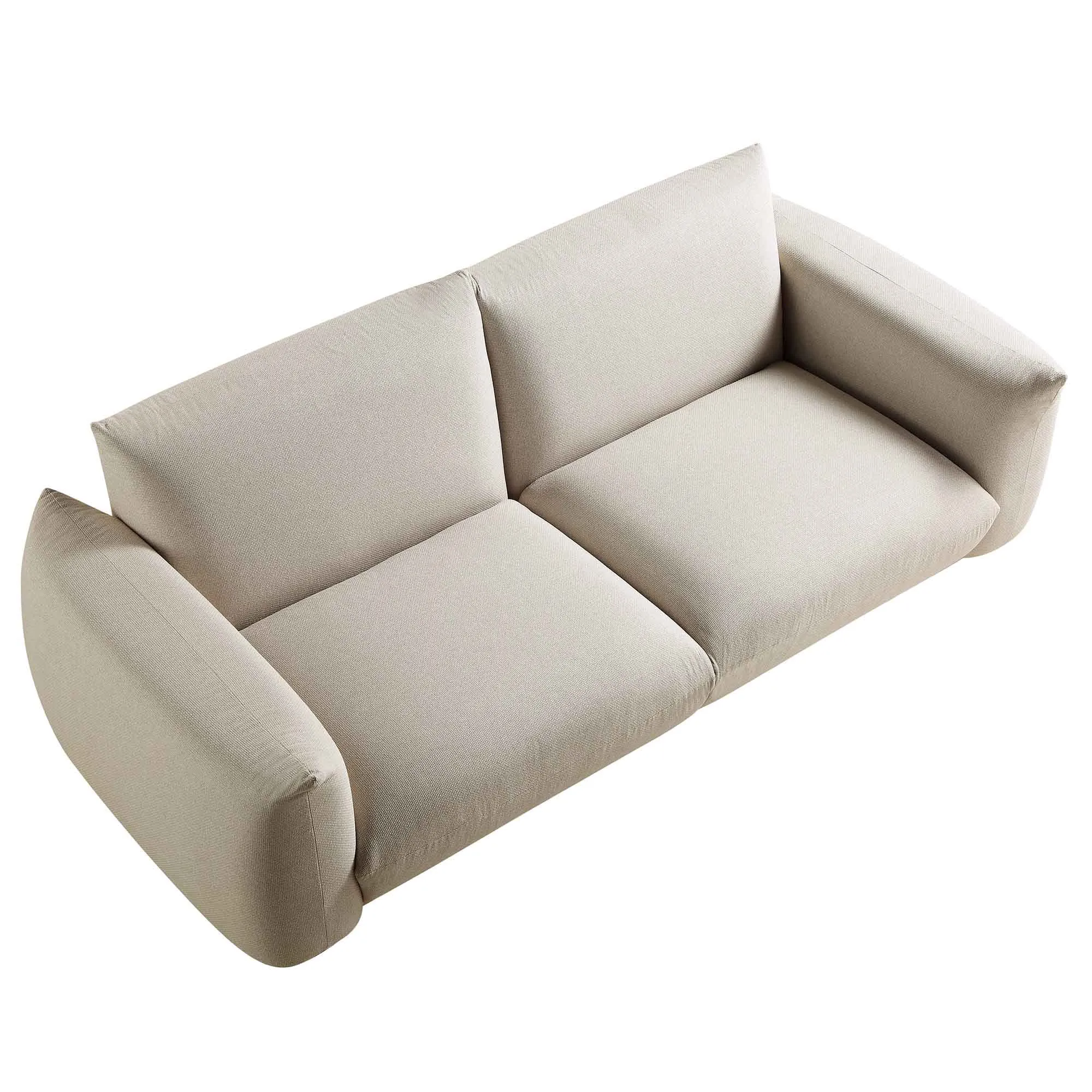 Gianni Three Seater Sofa, Beige Woven Fabric