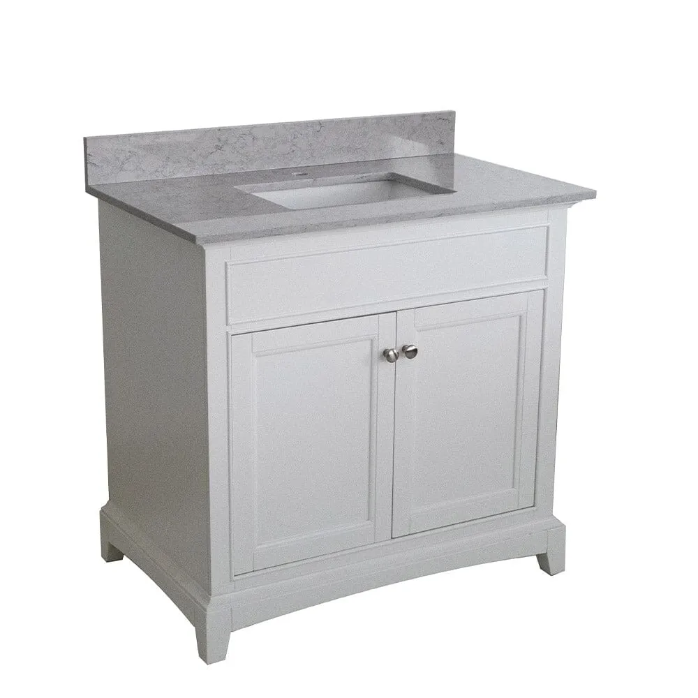 Giving Tree 31 inches bathroom stone vanity top calacatta gray engineered marble color with undermount ceramic sink and single faucet hole with backsplash