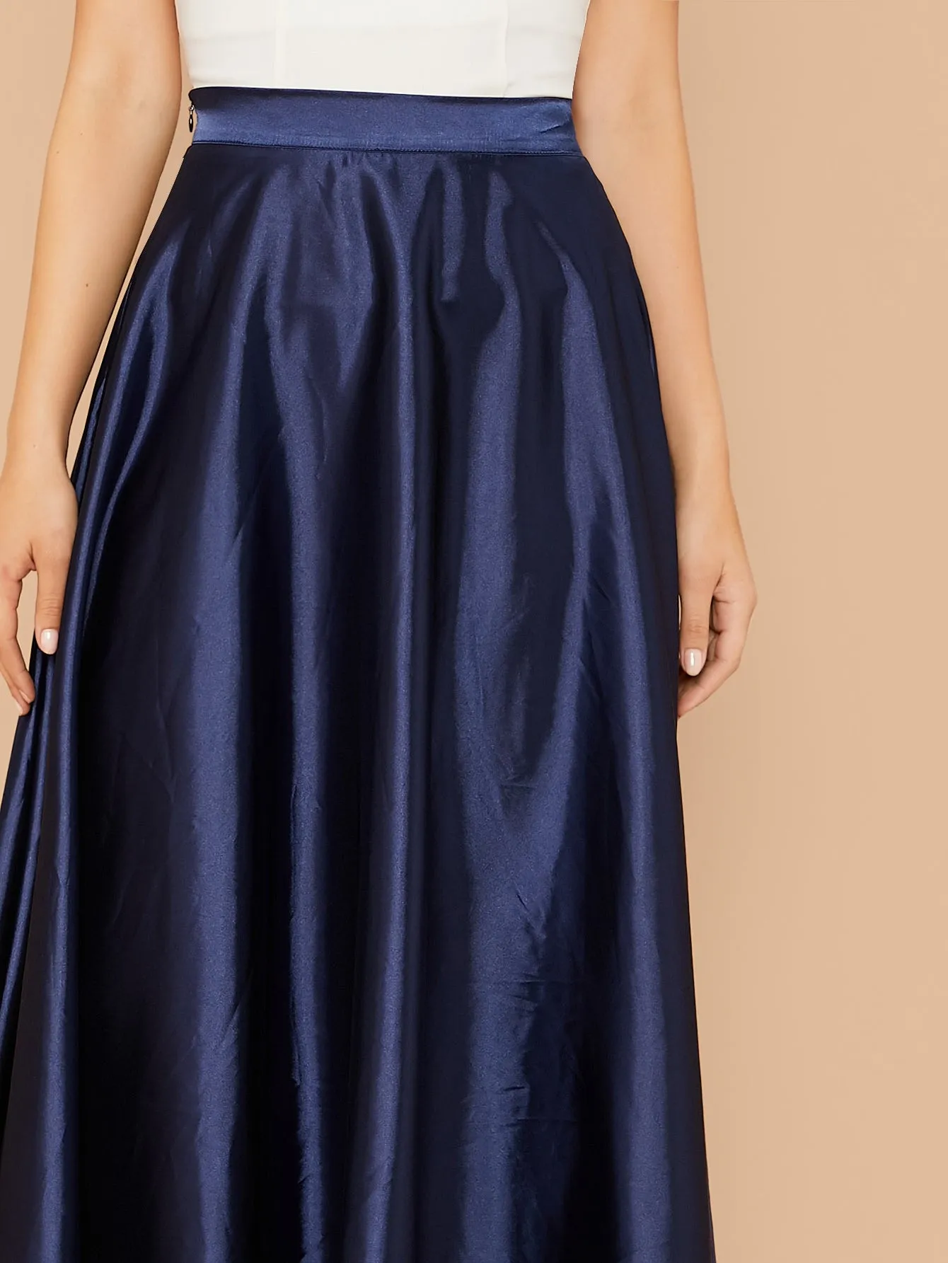 Glamorous Plain Zipper High Waist Maxi Women Skirts