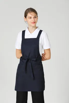 Gretel Navy Blue Service Bib Apron