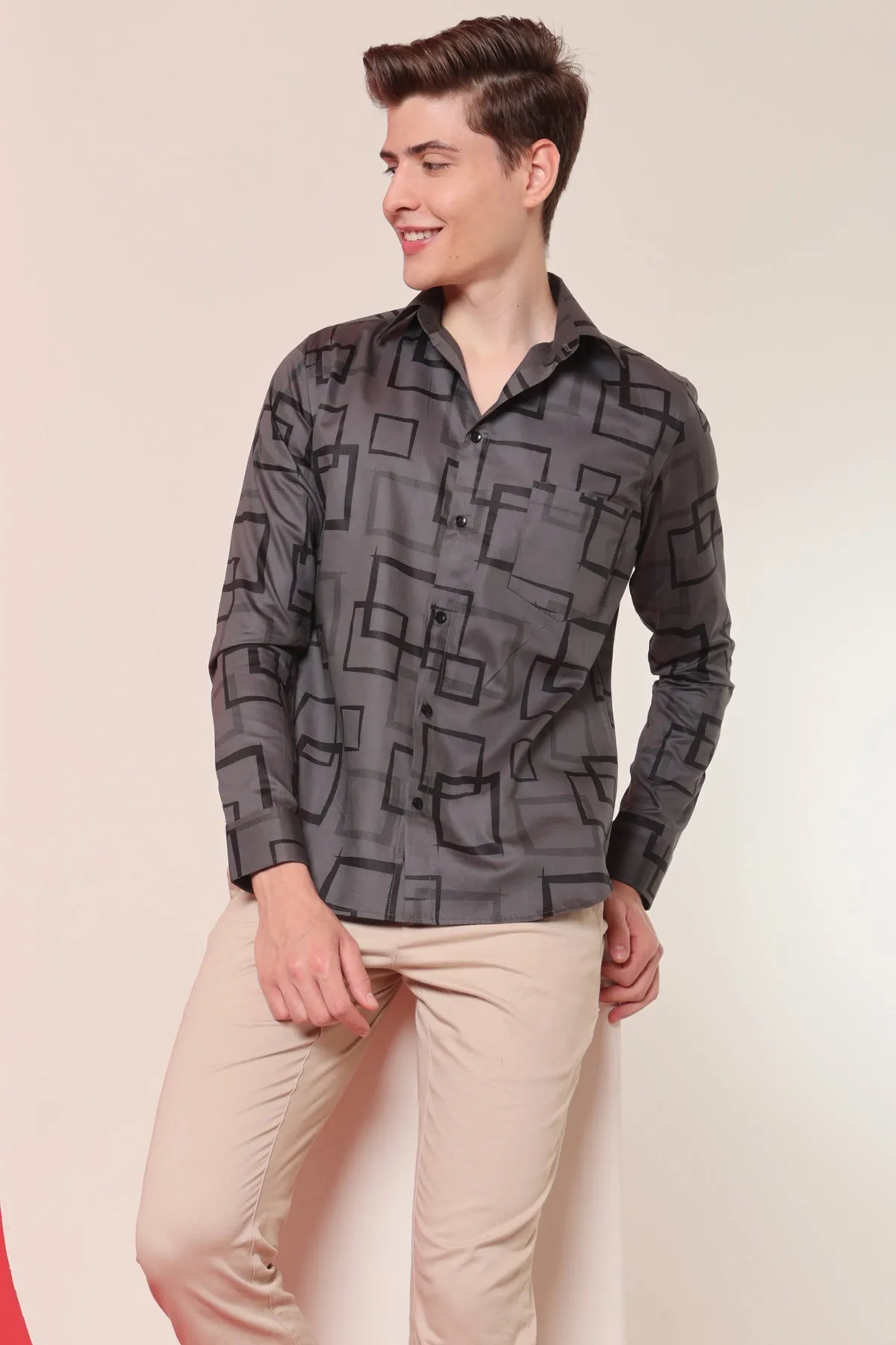 Grey Goose print cotton shirt full sleeves | Style Matters