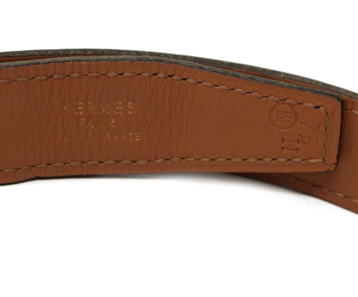 Hermes Navy Blue Leather Belt