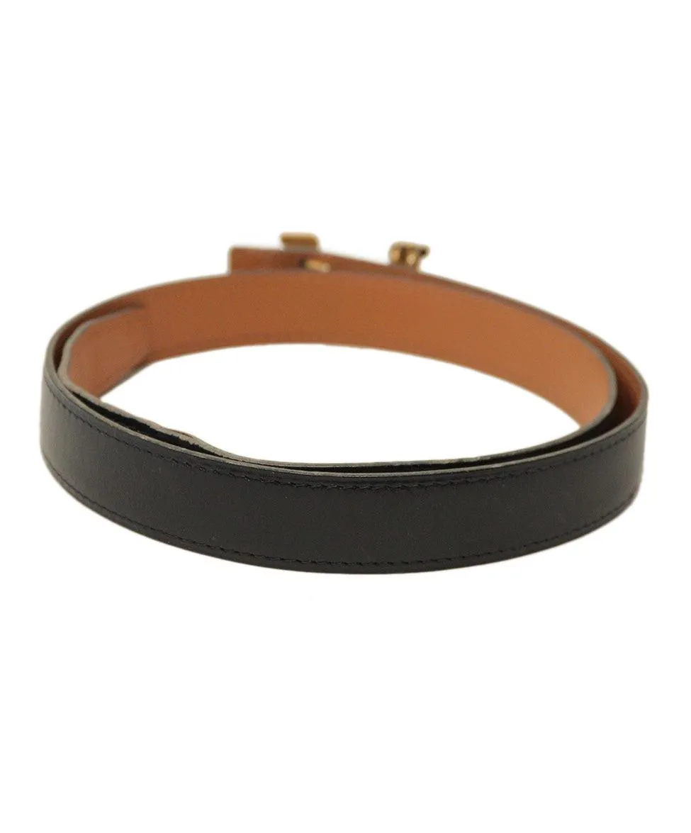 Hermes Navy Blue Leather Belt