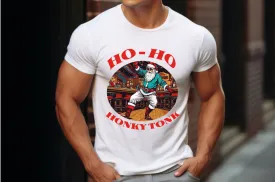 Ho-Ho Honky Tonk Tee, Christmas T-Shirt, Country Christmas shirt, Christmas Graphic Shirt