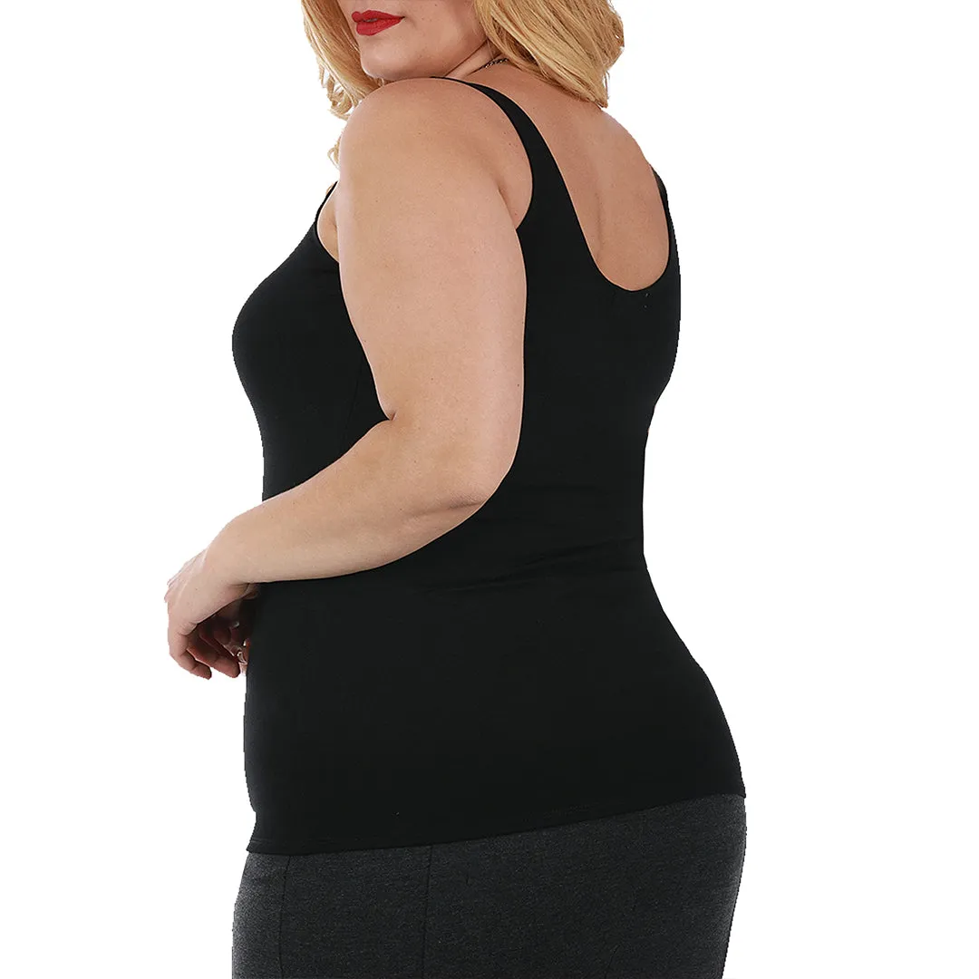 InstantFigure Curvy Plus Size Casual Empire Seam Tank Top 168042C