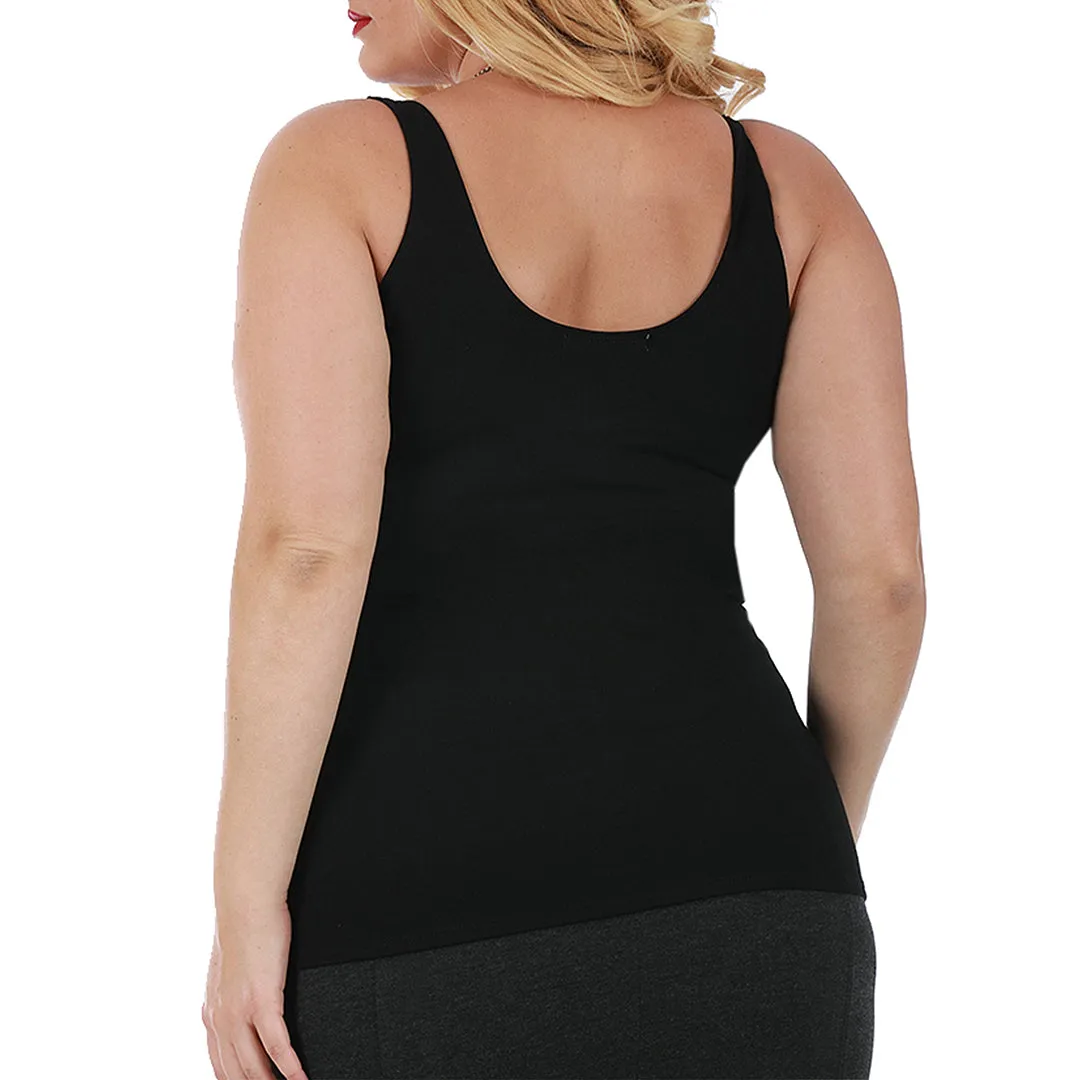 InstantFigure Curvy Plus Size Casual Empire Seam Tank Top 168042C