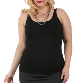 InstantFigure Curvy Plus Size Casual Empire Seam Tank Top 168042C