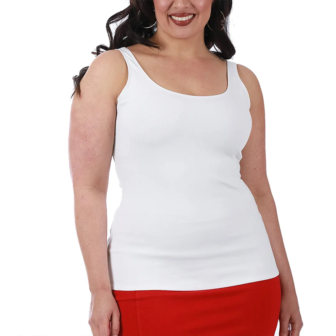 InstantFigure Curvy Plus Size Casual Empire Seam Tank Top 168042C