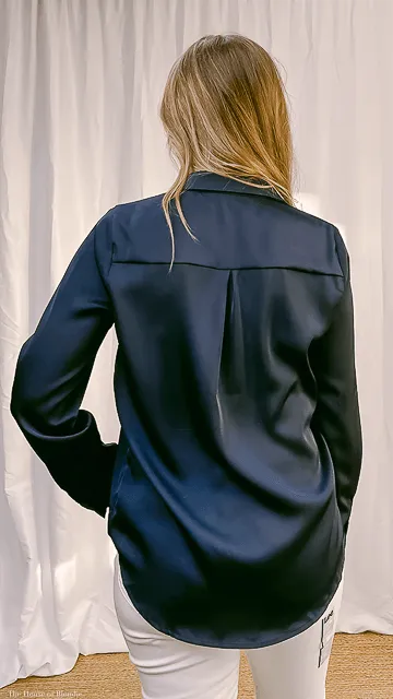 Ivory Long Sleeve Satin Shirt (2 Colorways)